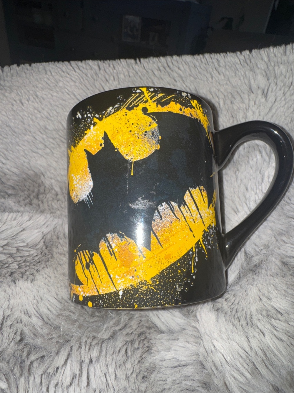 Batman Black and Yellow Logo Ceramic Mug 14 oz
